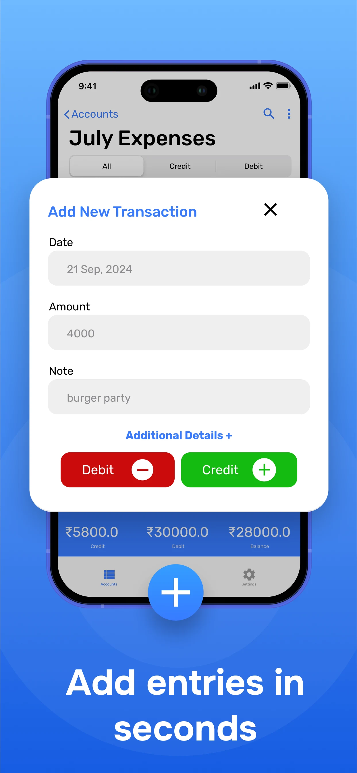 Account & Expense Manager screenshot