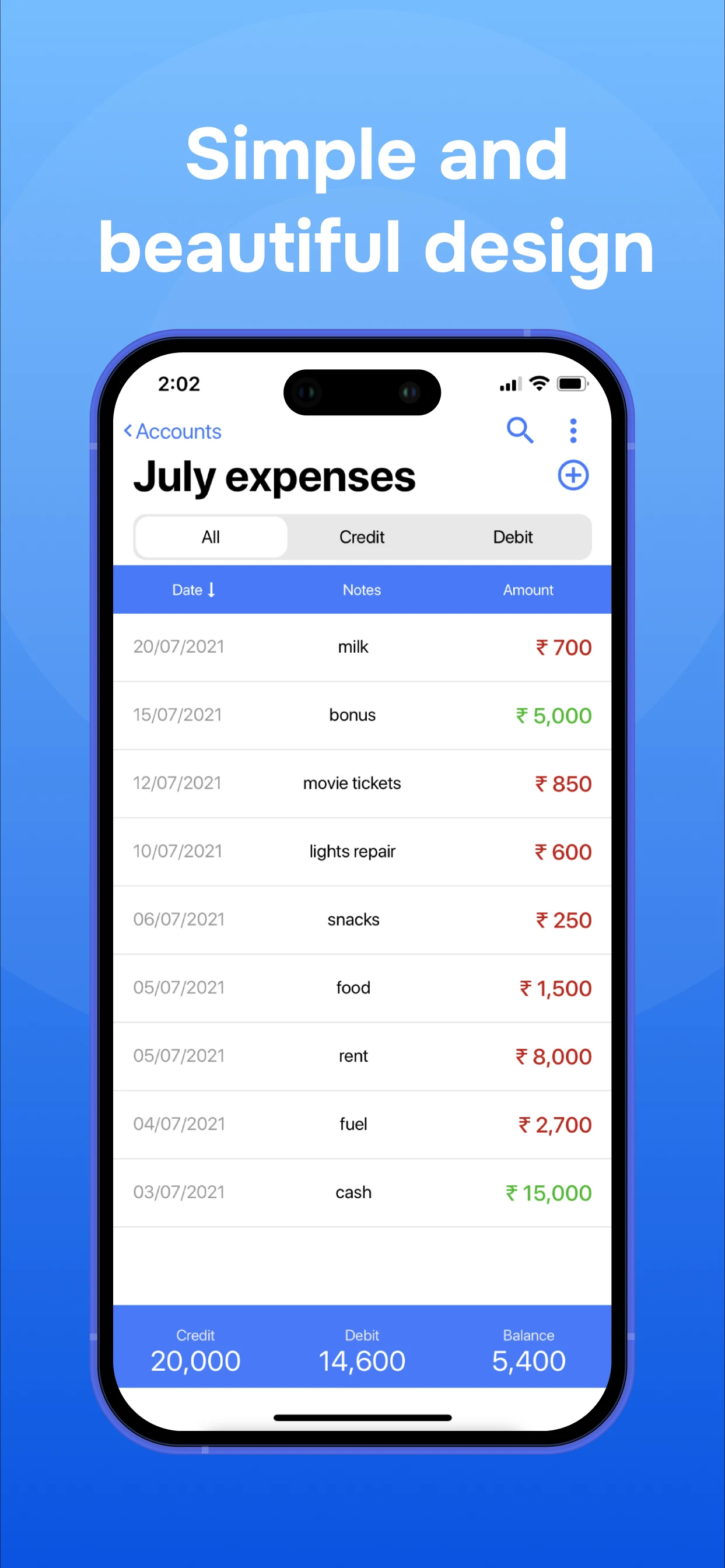 Account & Expense Manager screenshot