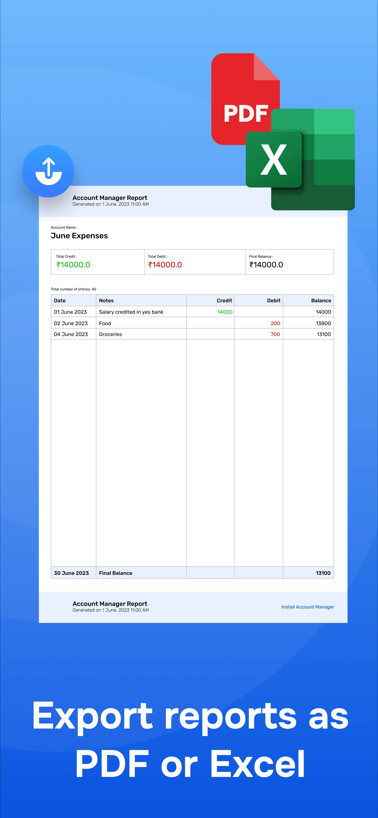 Account & Expense Manager screenshot